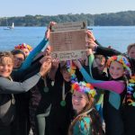 Mawnan school children hold up the winners plaque