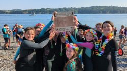 Mawnan school children hold up the winners plaque